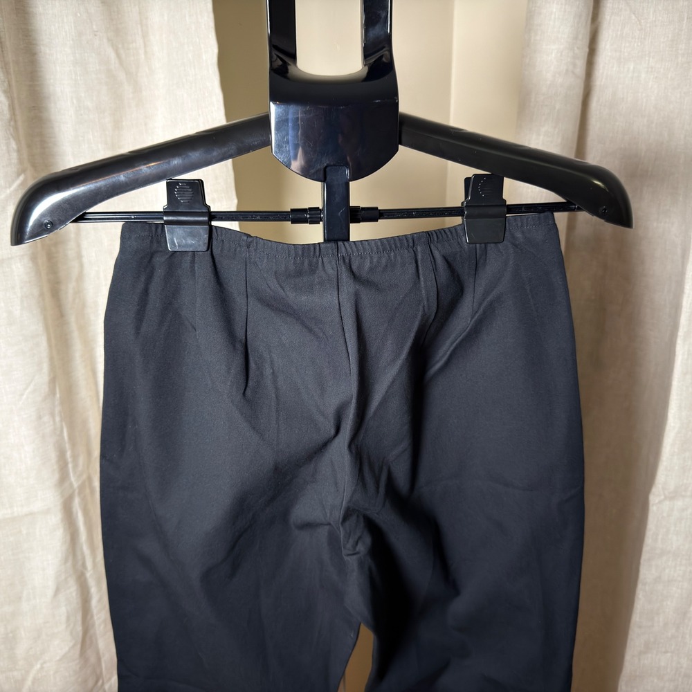 Eileen Fisher Petite PP Black Slim Ankle Pants Side Zip Organic Cotton Stretch - Picture 5 of 9